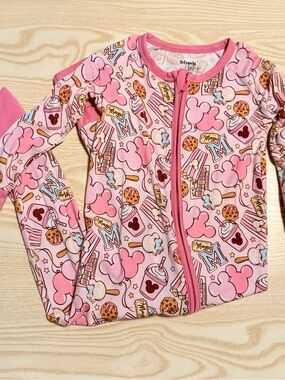 Blush Lotus Pink Disney Mickey Snacks Bamboo Zippy Size 18-24 months